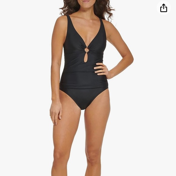 Tommy Hilfiger Black One Piece Swimsuit size 16 NWT - Picture 1 of 8
